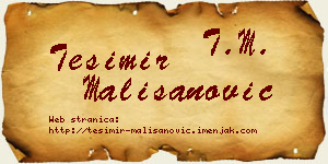 Tešimir Mališanović vizit kartica